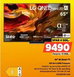 POWER Lg 65" 4k smart tv 120 hz & amd freesync tilbud