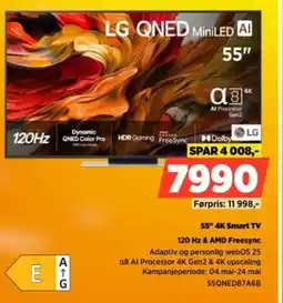 POWER LG 55" 4K Smart TV 120 Hz & AMD Freesync tilbud