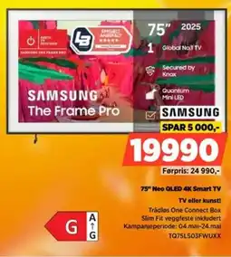 POWER Samsung 75" neo qled 4k smart tv tv eller kunst! tilbud