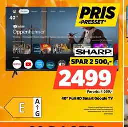 POWER SHARP 40" Full HD Smart Google TV tilbud