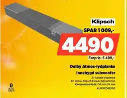 POWER Klipsch Dolby Atmos-lydplanke Innebygd subwoofer tilbud