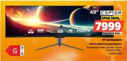 POWER CEPTER 49" gamingskjerm 144 Hz ultrabred gamingskjerm tilbud