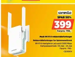 POWER Conecto mesh wi-fi 6-rekkeviddeforlenger rekkeviddeforlenger for hjemmenettverk tilbud