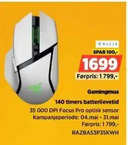 POWER Gamingmus 140 timers batterilevetid tilbud