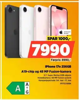 POWER iPhone 17e 256GB A19-chip og 48 MP Fusion-kamera tilbud