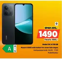 POWER Redmi 15C 4/128 GB Massivt 6000 mAh batteri for strøm hele dagen tilbud