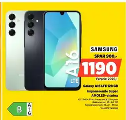 POWER Samsung galaxy a16 lte 128 gb imponerende super amoled-visning tilbud