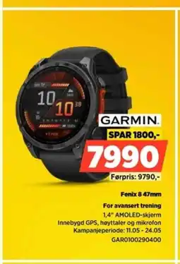 POWER GARMIN Fenix 8 47mm For avansert trening tilbud