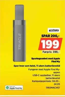 POWER Sporingsenhet med Apple Find My Spor hvor som helst, 11 ukers batterilevetid tilbud