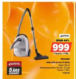 POWER Point støvsuger stille drift på kun 76 db(a) tilbud