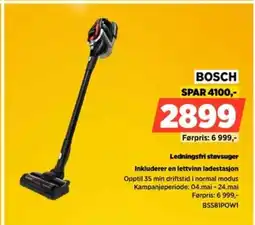 POWER BOSCH Ledningsfri støvsuger Inkluderer en lettvinn ladestasjon tilbud