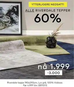 Skeidar Riverdale teppe tilbud