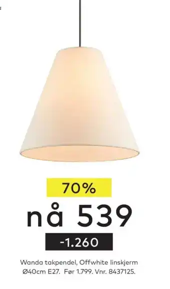 Skeidar Wanda takpendel tilbud