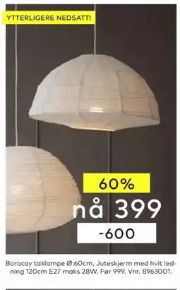 Skeidar Boracay taklampe tilbud