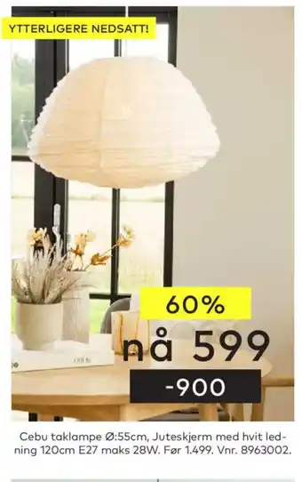 Skeidar Cebu taklampe tilbud