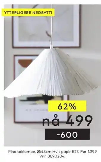Skeidar Pino taklampe tilbud
