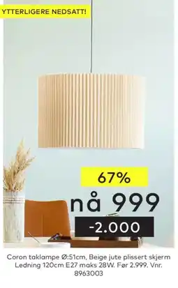 Skeidar Coron taklampe tilbud