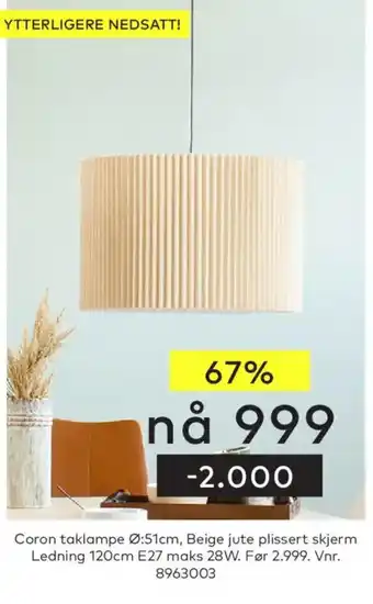 Skeidar Coron taklampe tilbud