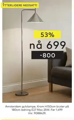 Skeidar Amsterdam gulvlampe tilbud