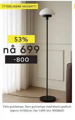 Skeidar Felix gulvlampe tilbud