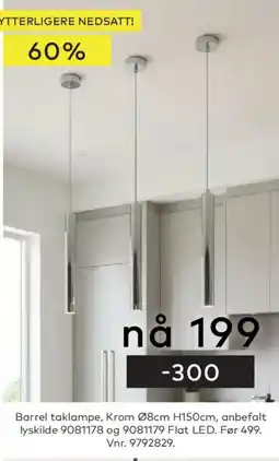 Skeidar Barrel taklampe tilbud