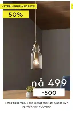 Skeidar Empir taklampe tilbud