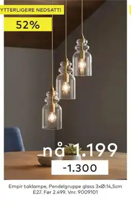 Skeidar Empir taklampe tilbud