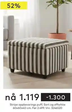 Skeidar Stripe oppbevarings puff tilbud