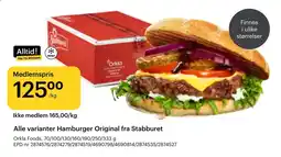 Storcash Alle varianter Hamburger Original fra Stabburet tilbud