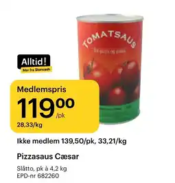Storcash Pizzasaus Cæsar tilbud