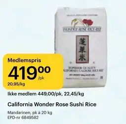 Storcash California Wonder Rose Sushi Rice tilbud