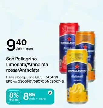 Storcash San Pellegrino Limonata/Aranciata rossa/Aranciata tilbud