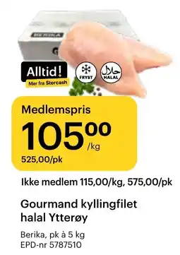 Storcash Gourmand kyllingfilet halal Ytterøy tilbud