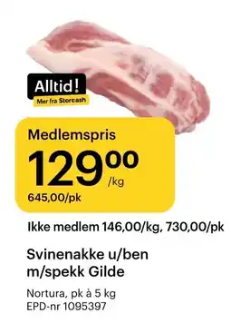 Storcash Svinenakke u/ben m/spekk Gilde tilbud