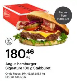 Storcash Angus hamburger Signature 180 g Stabburet tilbud