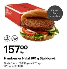 Storcash Hamburger Halal 160 g Stabburet tilbud