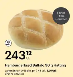 Storcash Hamburgerbrød Buffalo Hatting tilbud