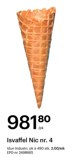 Storcash Isvaffel Nic nr. 4 tilbud
