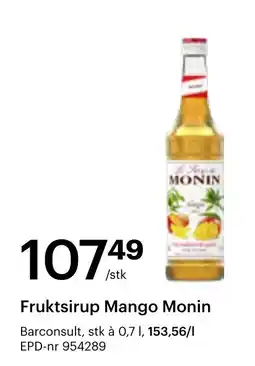 Storcash Fruktsirup Mango Monin tilbud