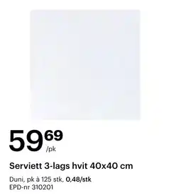 Storcash Serviett 3-lags hvit tilbud