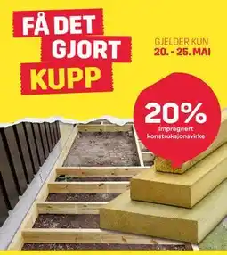 Byggmax Impregnert konstruksjonsvirke tilbud