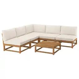 IKEA NÄmmarÖ Hjørnesofa, 4-seters, utendørs lys brunbeiset/frösön/duvholmen beige, 254 cm tilbud