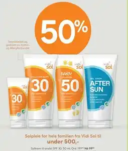 Vitusapotek Solkrem til ansikt SPF 30 tilbud