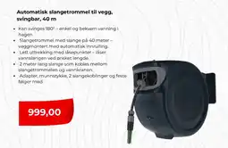 Clas Ohlson Automatisk slangetrommel til vegg, svingbar tilbud