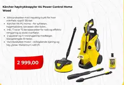 Clas Ohlson Kärcher høytrykksspyler K4 Power Control Home Wood tilbud
