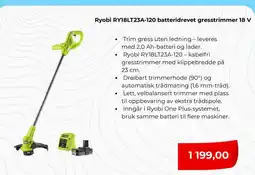 Clas Ohlson Ryobi RY18LT23A-120 batteridrevet gresstrimmer 18 V tilbud