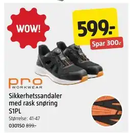 Jula Sikkerhetssandaler med rask snøring S1PL tilbud