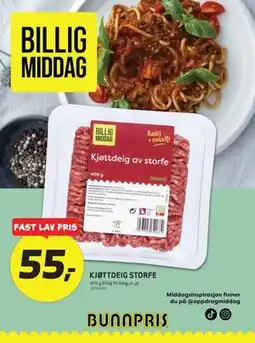 Bunnpris KJØTTDEIG STORFE tilbud