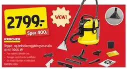 Jula Teppe- og tekstilrengjøringsmaskin 4+4 l 1000 W tilbud