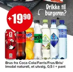 Spar Brus fra Coca-Cola/Farris/Frus/Bris/Imsdal naturell tilbud
